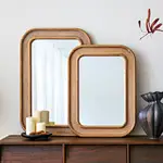 Boho-Chic Rattan Abaca Sunburst Wall Mirror compare to bigger size